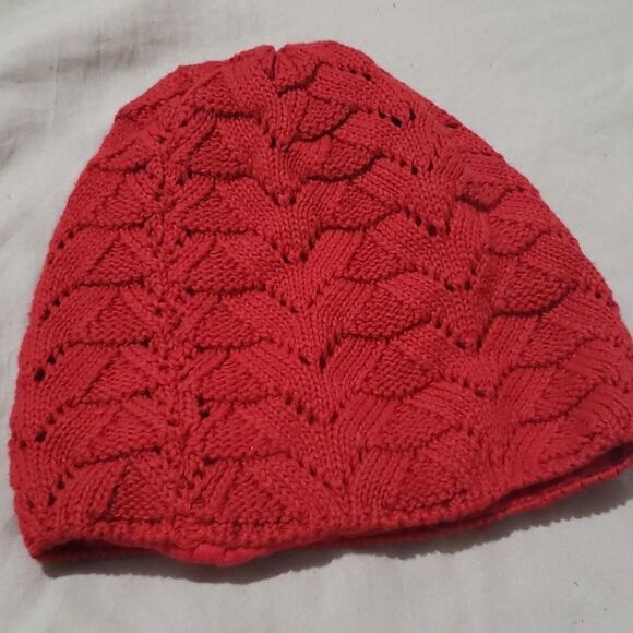 ❤Girls Red Knit Hat with Bow - Picture 3 of 4